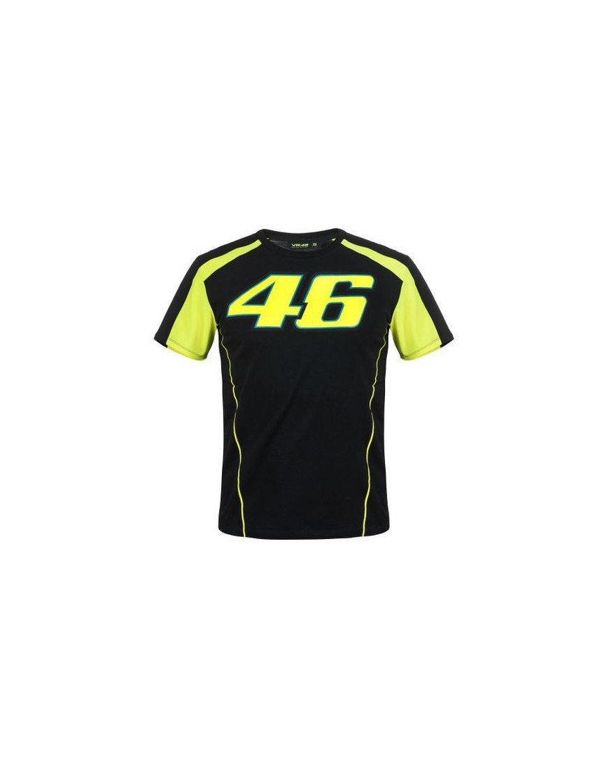 Koszulka Dainese VR46 T-Shirt Czarna/Żółta-Fluo