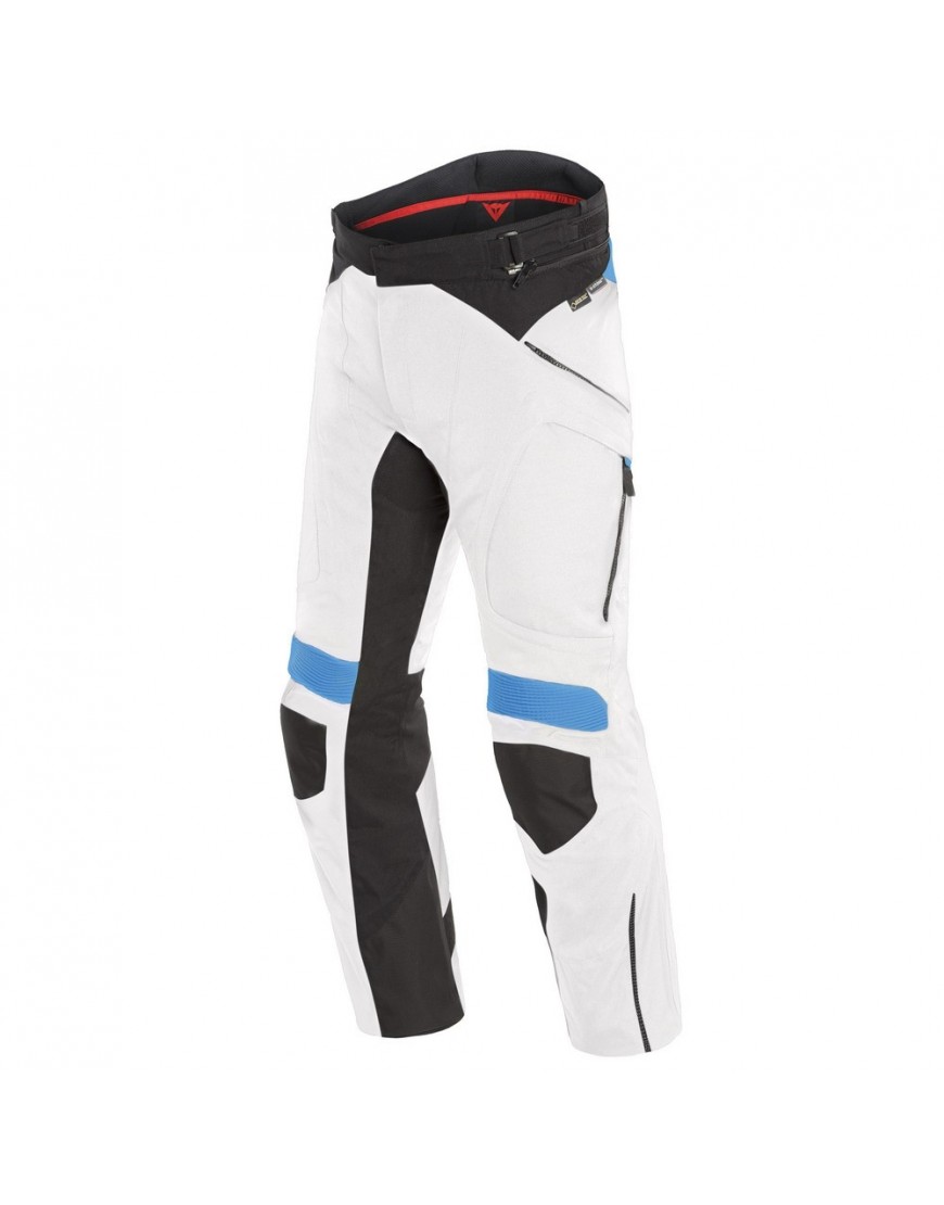 Spodnie Motocyklowe Tekstylne Dainese Dolomiti Gore-Tex Biało/Niebieskie
