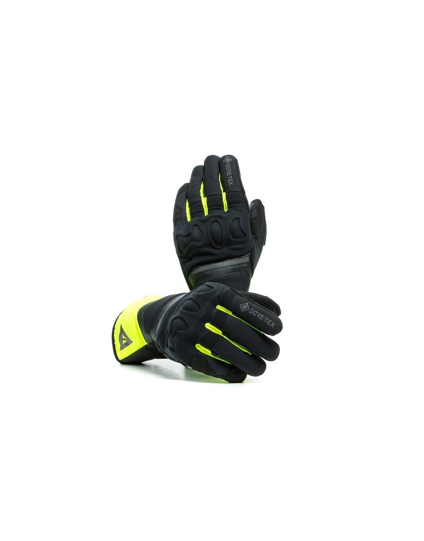 Rękawice motocyklowe Dainese Nembo Gore-Tex Czarne/Żółte-Fluo