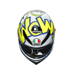 Kask Motocyklowy AGV K3 SV Bubble Niebieski/Biały/Żółty-Fluo